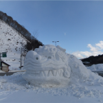 獅子頭の雪像